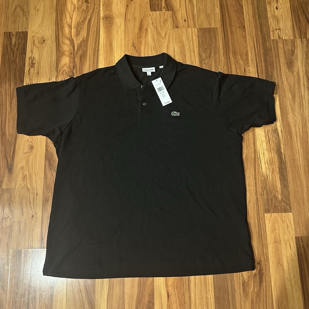 NWT Men's Lacoste Black Polo Shirt 3XL Preppy Classic Golf